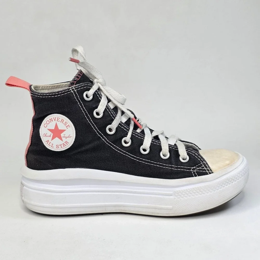 Converse Chuck Taylor All Star Move High Top Platform Black Pink 71527F Youth 3